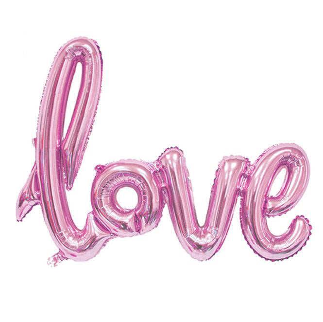 Script Love Letter Foil Balloon - Valentine's & Anniversary