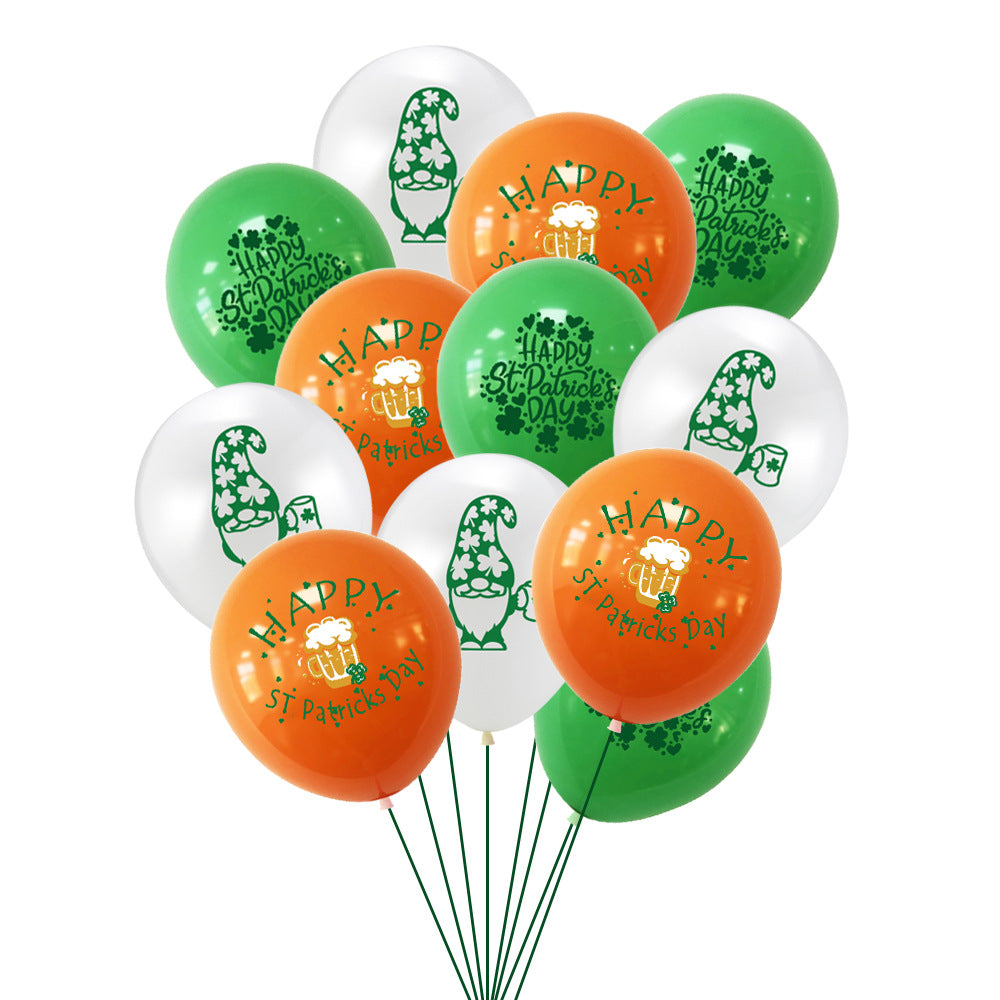 12-Inch St. Patrick's Day Printed Latex Party Balloons - 10 Pack