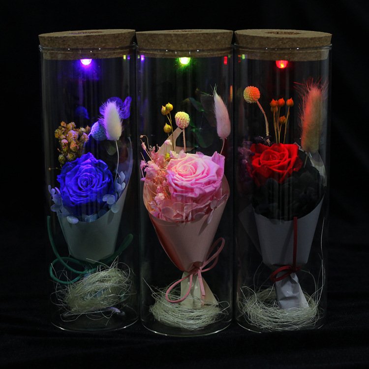 Everlasting Rose Glass Wishing Bottle